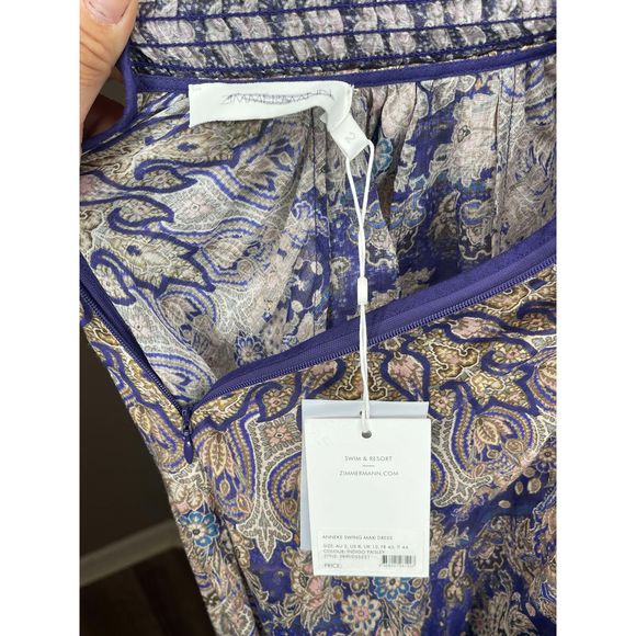 Zimmermann Blue and Gold Maxi Dress - Picture 11 of 11